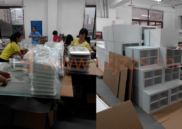 化妝品展示架生產中