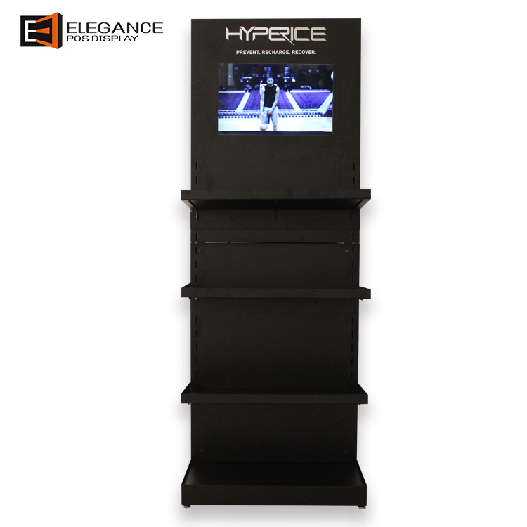 落地金屬筋膜槍展示架帶LCD顯示屏 落地金屬筋膜槍展示架帶LCD顯示屏