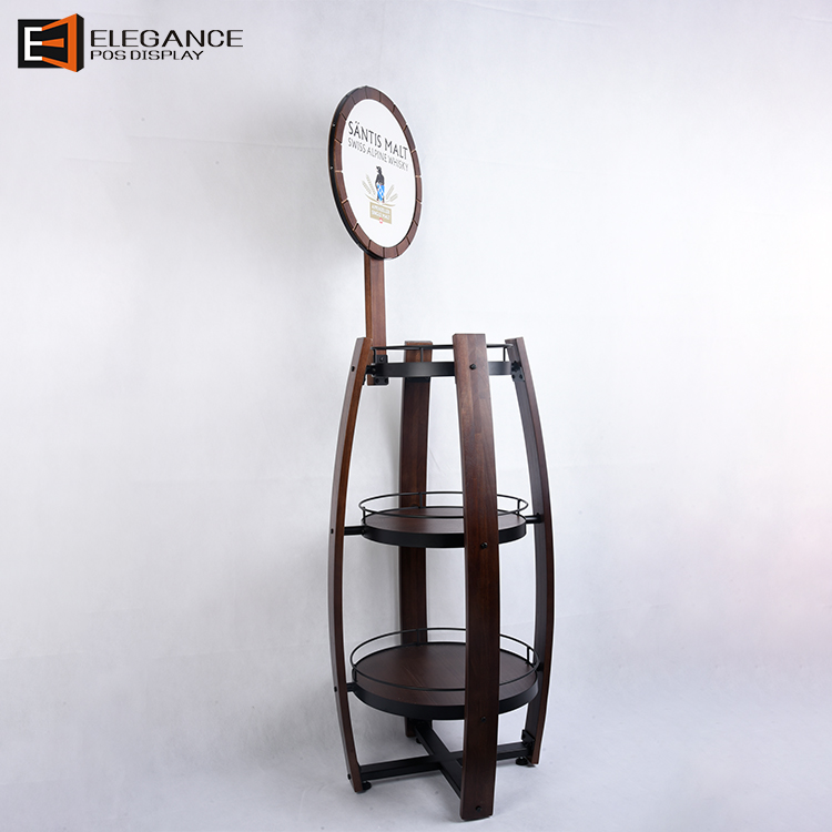 木制落地威士忌酒展示架 木制落地威士忌酒展示架