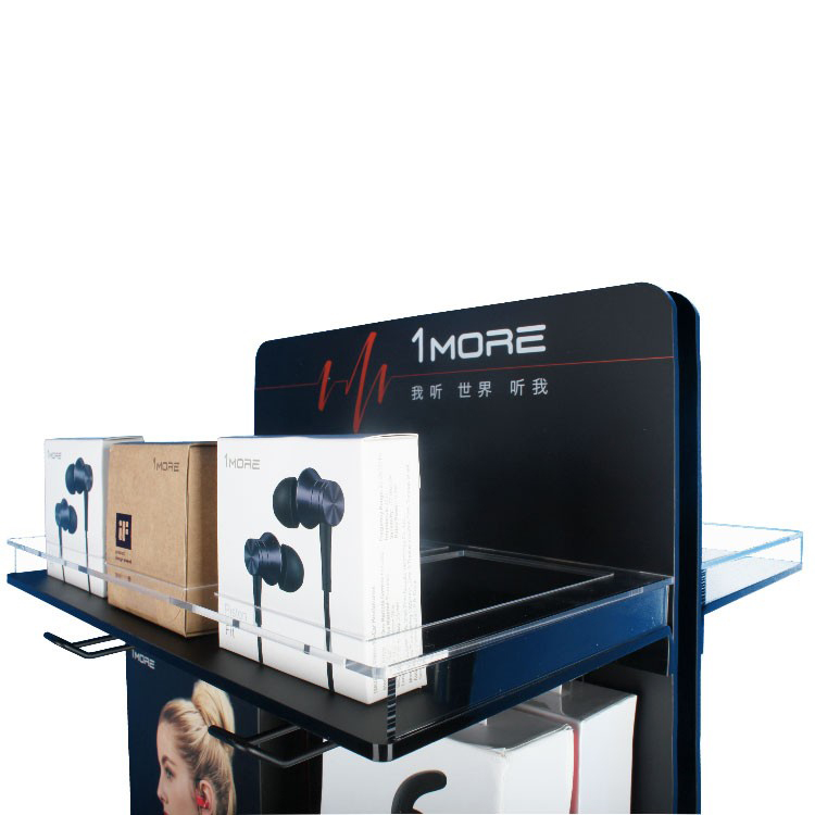 新潮柜臺耳機亞克力和金屬帶鉤的耳機展示架 新潮柜臺耳機亞克力和金屬帶鉤的耳機展示架