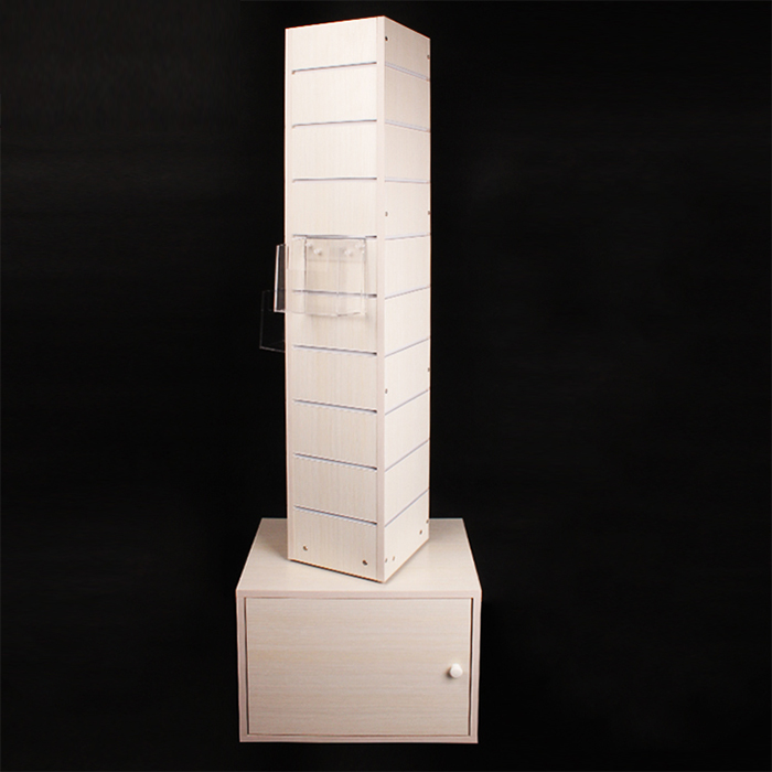 木質(zhì)帶腳輪旋轉(zhuǎn)展示架定制 冊子陳列架