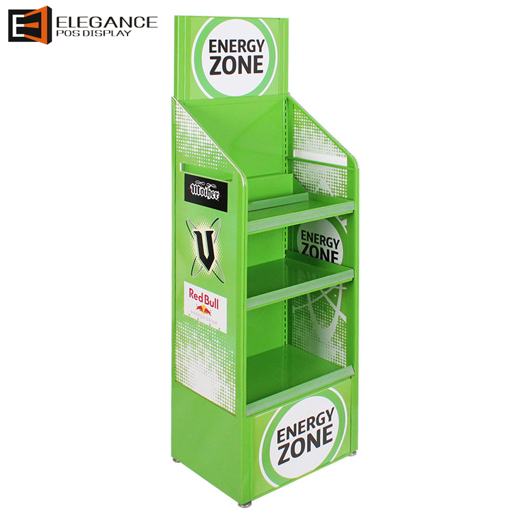 定制金屬和PVC大型4 層落地展示架飲料展架 定制金屬和PVC大型4 層落地展示架飲料展架