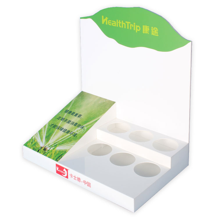 定制白色亞克力臺面殺菌劑殺蟲劑展示架